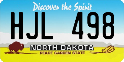 ND license plate HJL498