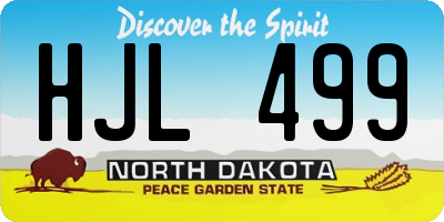 ND license plate HJL499