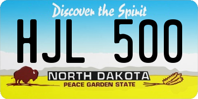 ND license plate HJL500