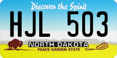 ND license plate HJL503