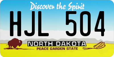 ND license plate HJL504