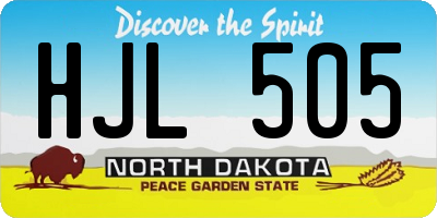 ND license plate HJL505