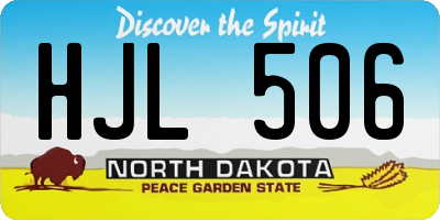 ND license plate HJL506