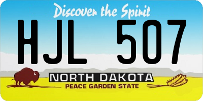 ND license plate HJL507