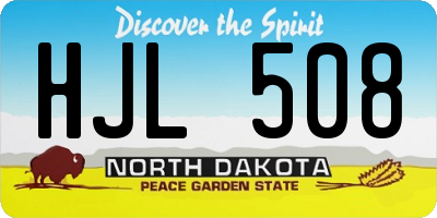 ND license plate HJL508