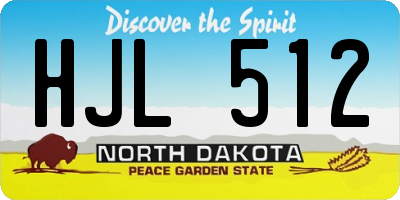 ND license plate HJL512