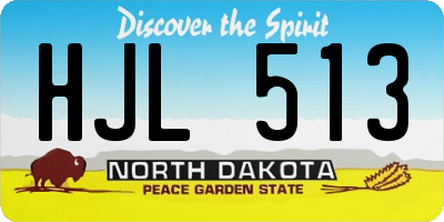 ND license plate HJL513