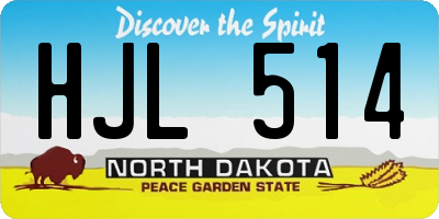 ND license plate HJL514