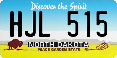 ND license plate HJL515