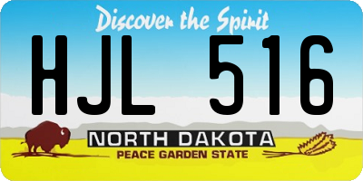 ND license plate HJL516