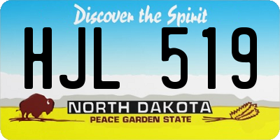 ND license plate HJL519