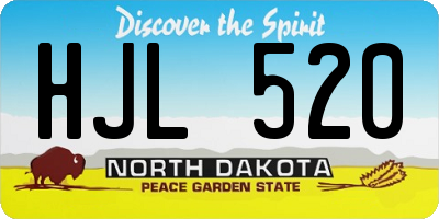 ND license plate HJL520