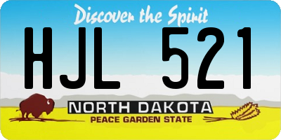 ND license plate HJL521