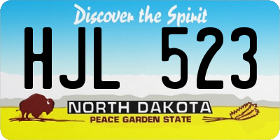 ND license plate HJL523