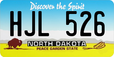 ND license plate HJL526