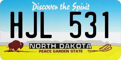 ND license plate HJL531