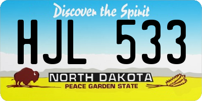 ND license plate HJL533