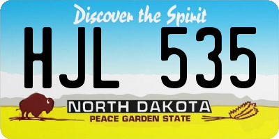 ND license plate HJL535