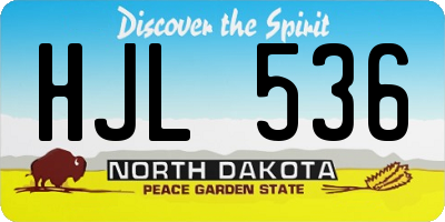 ND license plate HJL536