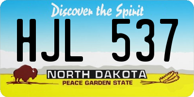 ND license plate HJL537