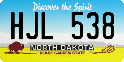 ND license plate HJL538