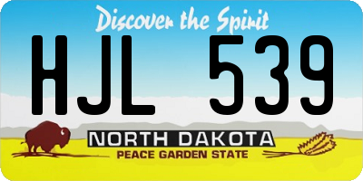 ND license plate HJL539