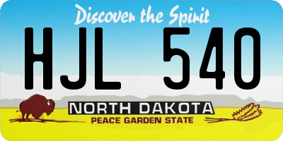 ND license plate HJL540