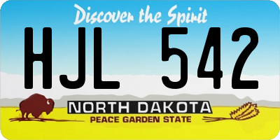 ND license plate HJL542