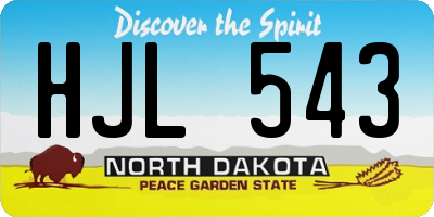 ND license plate HJL543