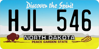 ND license plate HJL546