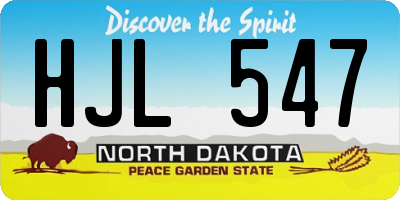 ND license plate HJL547