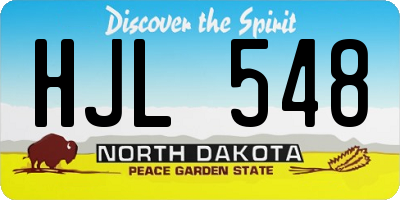 ND license plate HJL548