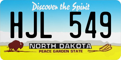 ND license plate HJL549