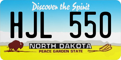 ND license plate HJL550