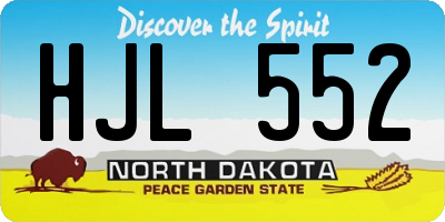 ND license plate HJL552