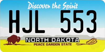 ND license plate HJL553