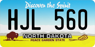 ND license plate HJL560