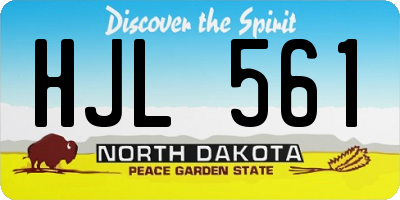 ND license plate HJL561