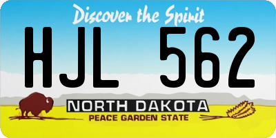 ND license plate HJL562