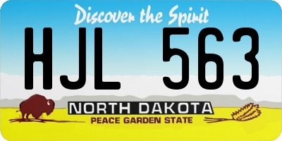 ND license plate HJL563