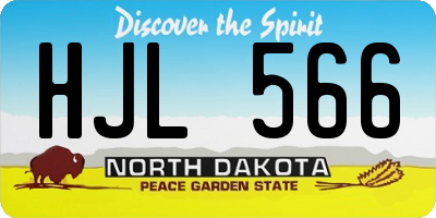 ND license plate HJL566