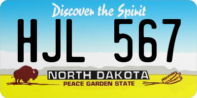 ND license plate HJL567