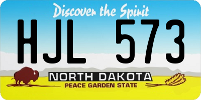 ND license plate HJL573