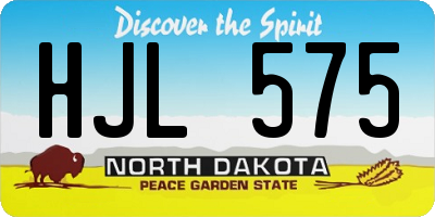 ND license plate HJL575