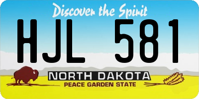 ND license plate HJL581