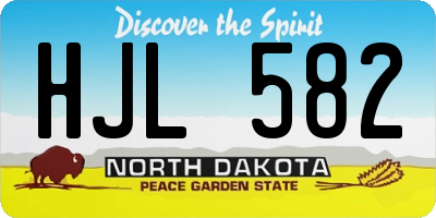 ND license plate HJL582