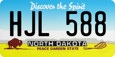 ND license plate HJL588