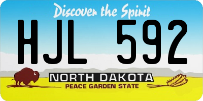 ND license plate HJL592