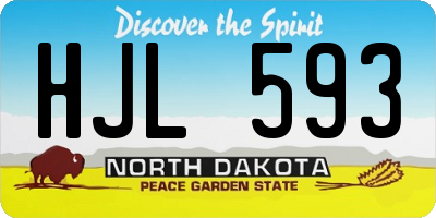 ND license plate HJL593