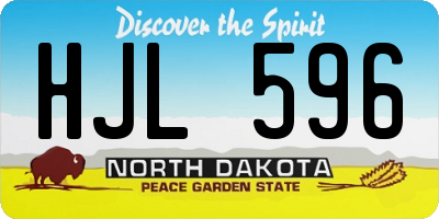 ND license plate HJL596